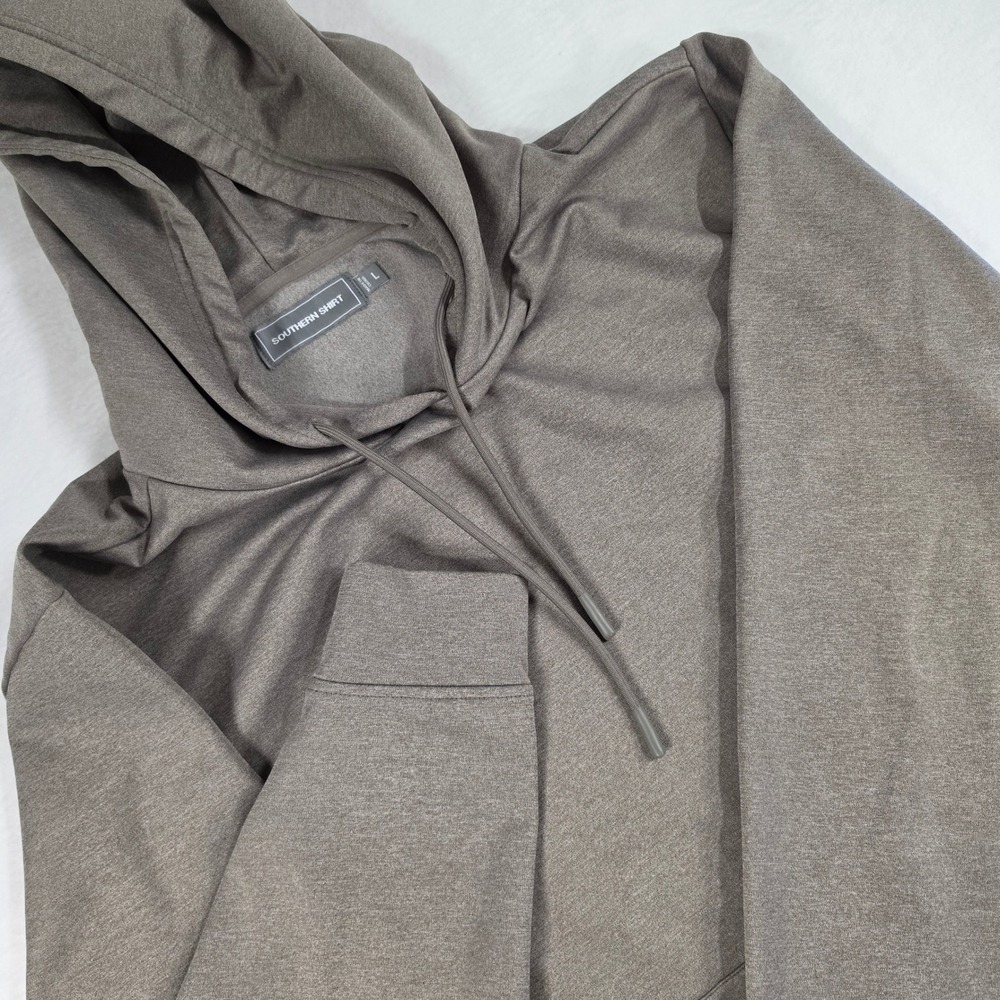 Southern Shirt Mens Performance Hoodie Large Heathered Brown Pullover Sweatshirt
